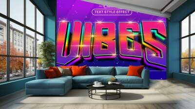 Editable text style effect - Vibes text style theme. Wall mural