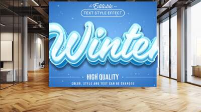 Editable text style effect - Winter text style theme. Wall mural