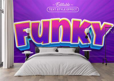 Editable Text Style Effect with Fun Colorful Text Element. Wall mural