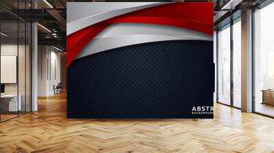 Modern dark background combine with 3D Overlap layers shape effect. Wall mural