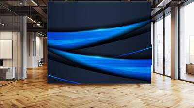 Modern Navy and Blue Lines Futuristic Combination Background Design. Wall mural