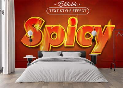 Red Spicy text effect - Editable text effect Wall mural