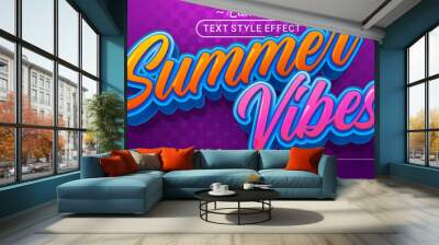 Summer vibes text effect - Editable text effect. Wall mural