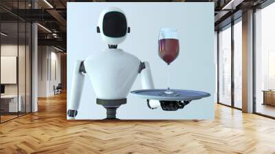 A service robot serving wine in a dining room Wall mural