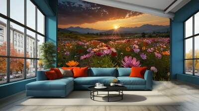 pink flowers HD wallpaper download Wall mural