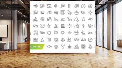 Digital Marketing icon set. SEO and promotion line icons collection. UI icon set. Thin outline icons pack. Wall mural