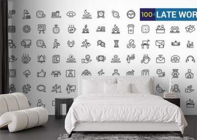 Late work icon. Outline late work vector icon for ui design. Outline icon collection. Editable stroke. Wall mural