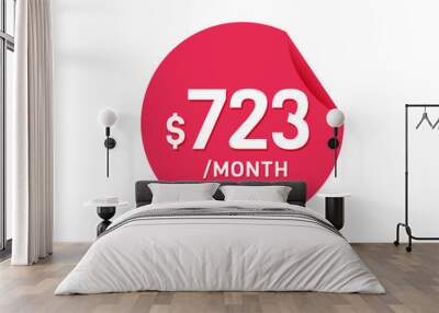 $723 Dollar Month. 723 USD Monthly sticker Wall mural