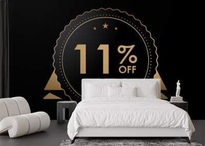 11% OFF Sale Discount Banner, 11 percent off isolated sticker Wall mural