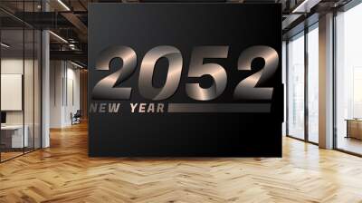 2052 Vector Isolated on Black background, 2052 new year design template Wall mural