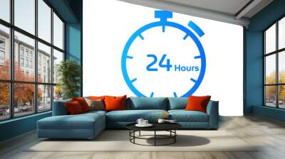 24 Hours timers Clocks, Timer 24 hour icon, countdown icon. Time measure. Chronometer icon isolated on white background Wall mural