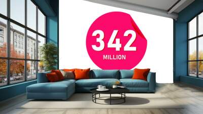 342 million texts on the white background Wall mural