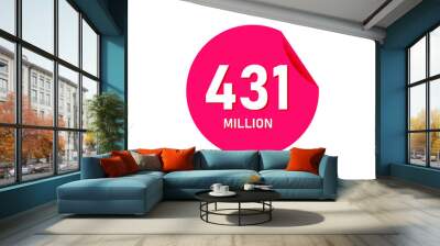 431 million texts on the white background Wall mural