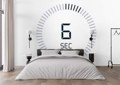 6 second timers Clocks, Timer 6 sec icon Wall mural