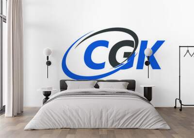 CGK letter creative modern elegant swoosh logo design Wall mural