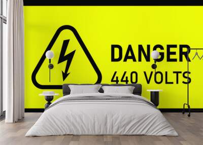 Danger 440 Volts Hazard Warning Signs vector Wall mural