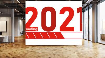 happy new year 2021 Loading design vector,  Wall mural