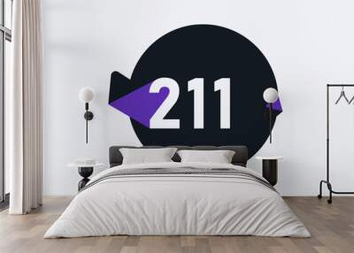 Number 211 logo icon design vector image Wall mural