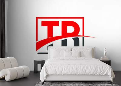 T R, TR Letter Logo Design	 Wall mural