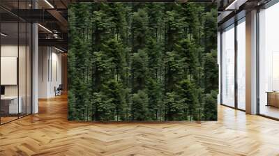 Seamless forest pattern, created with generative AI technology Wall mural