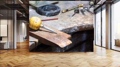 Close up of a stone jewerly graver. Wall mural