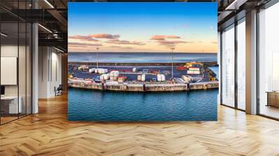 Panoramic view of the Port of Burnie in Tasmania, Australia. Wall mural