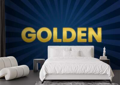 Editable Text Style Effect with Golden Color. Wall mural