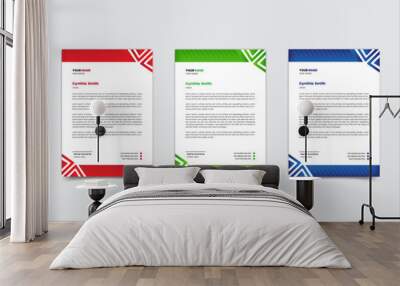 professional corporate company business letterhead template design with color Wall mural