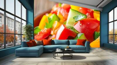 Stunning photo of a colorful vegetable stirfry made with farmgrown produce, Diet, Vegetable stirfry Wall mural