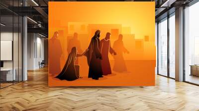 Jesus heals the bleeding woman Wall mural