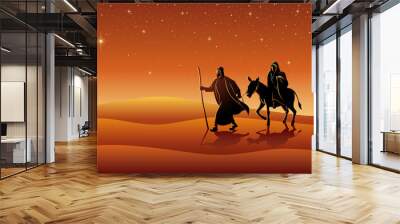 Mary and Joseph, journey to Bethlehem Wall mural