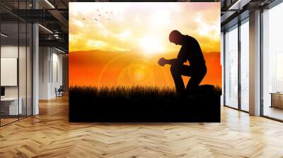 morning pray at beautiful landscape Wall mural