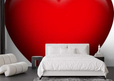 Red heart in PNG transparent background file Wall mural