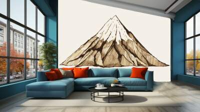 Sketch illustration of a mountain Wall mural