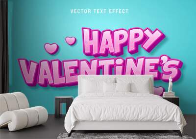 Happy Valentine's text style effect Wall mural