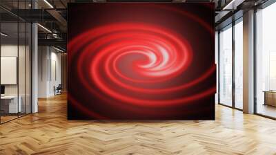 
sparkling red swirl on black background Wall mural