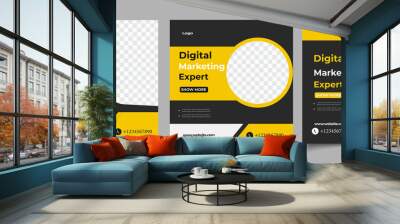 Digital marketing expert instagram post and social media banner template	 Wall mural