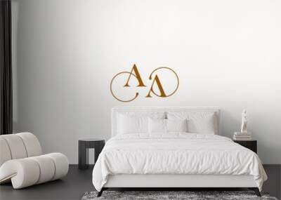 initial logo letter AA luxury design with elegant line concept Wall mural