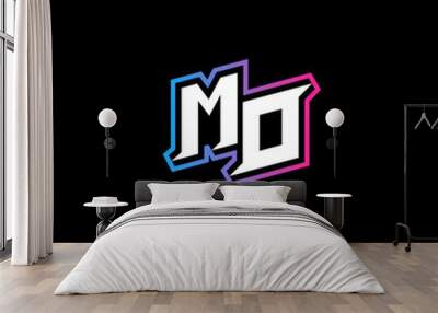 MO initial logo esport or gaming concept design Wall mural