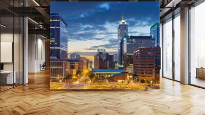 Indianapolis. Image of Indianapolis skyline at sunset. Wall mural