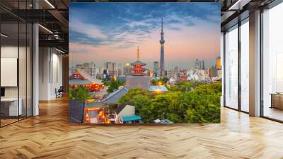 Tokyo. Cityscape image of Tokyo skyline during twilight in Japan. Wall mural