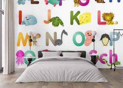 A-Z deutsch, bunt Wall mural