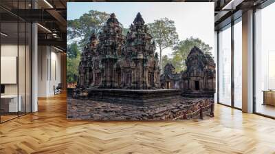 Banteay Srei is a Hindu temple dedicated to Shiva in Angkor, Cambodia Wall mural