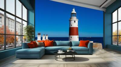 Europa Point Lighthouse, Trinity Lighthouse or Victoria Tower. Gibraltar Wall mural