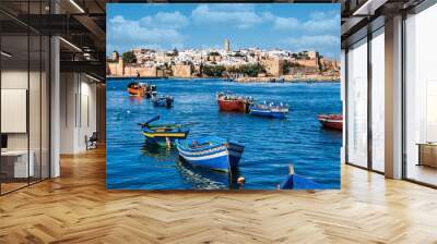 View of the harbour of Rabat, Morocco in Africa Wall mural