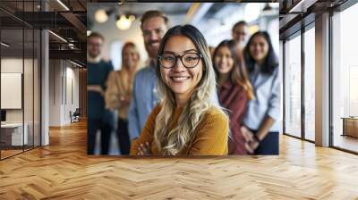 Group of business people having a meeting at creative office Wall mural