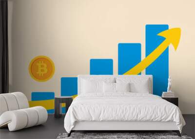 cryptocurrency investment vector art illustration design Wall mural