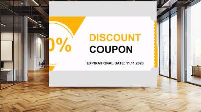 Vector discount coupon flyer sticker or banner. Wall mural