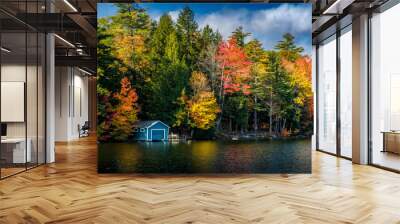 Indian Summer am Highland Lake bei Bridgton, Maine, USA Wall mural