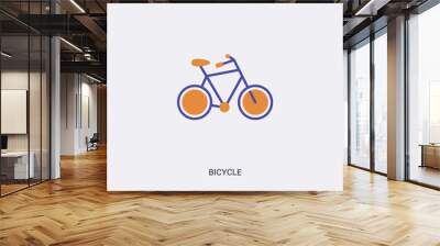 2 color bicycle concept vector icon. isolated two color bicycle vector sign symbol designed with blue and orange colors can be use for web, mobile and logo. eps 10. Wall mural